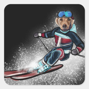 STICKER CARRÉ RÉTRIEVER DU LABRADOR 