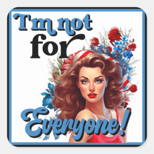 Sticker Carré Retro American Pinup_ Pas pour tout le monde
