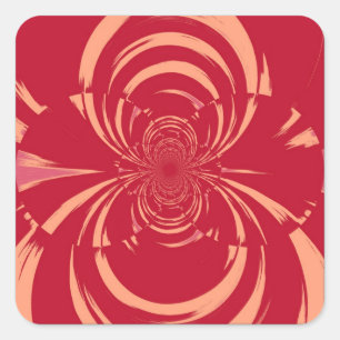 STICKER CARRÉ RÉTRO ART DÉCO DE REMOUS ROUGE