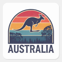 Retro Australian Sunset Animal sauter Kangaroo