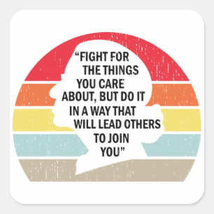 Sticker Carré Retro Combat Pour Les Choses Qui Vous Intéressent