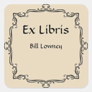 Sticker Carré Rétro ex-libris français classique