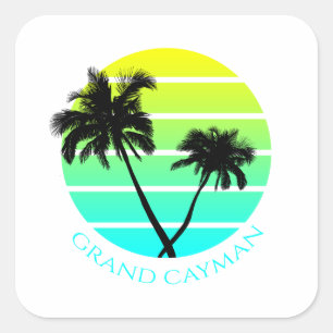 Sticker Carré Retro Grand Cayman