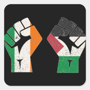 Sticker Carré Rétro Irlande Palestine Solidarité Première révolu