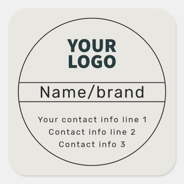 Sticker Carré Retro-Modern Business ou Marque Coordonnées (Devant)