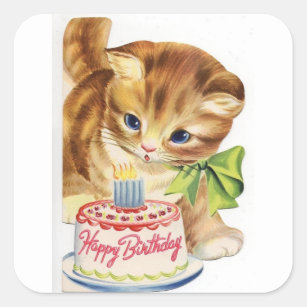 Sticker Joyeux anniversaire avec un gâteau - Stickers STICKERS