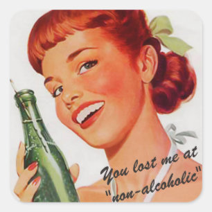 Sticker Carré Retro Soda Ad Joke