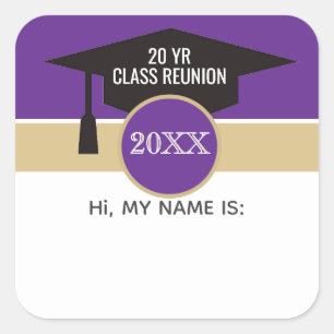 Sticker Carré Réunion ! Badge nominatif personnalisé pour réunio