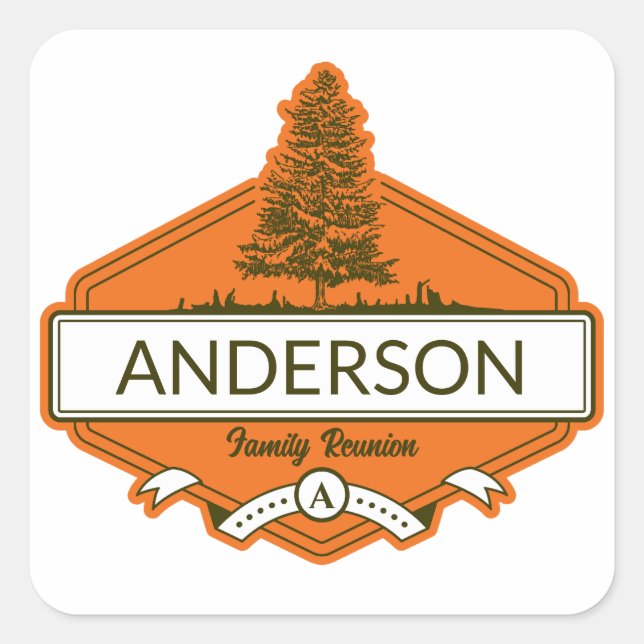 Sticker Carré Réunion familiale personnalisée  (Devant)