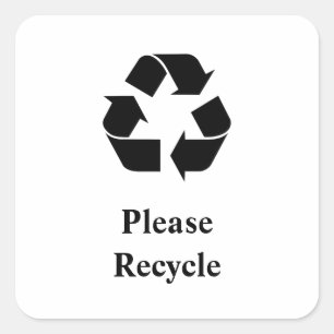 Sticker Carré Réutilisez svp avec réutiliser le symbole