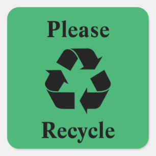 Sticker Carré Réutilisez svp avec réutiliser le symbole sur le