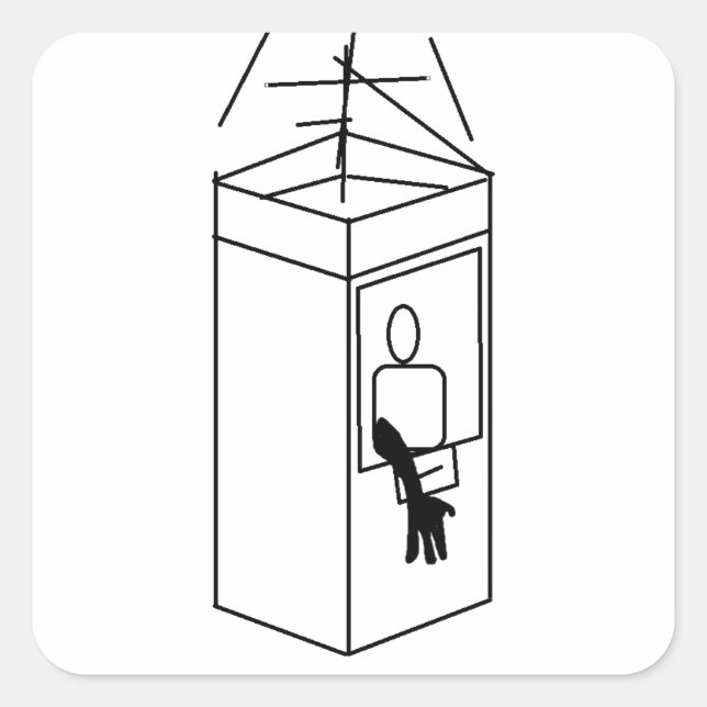 STICKER CARRÉ REV NEGS SECRET SCHEMATIC STICKKER (Devant)