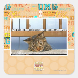 Sticker Carré Rêver de cheesburgers