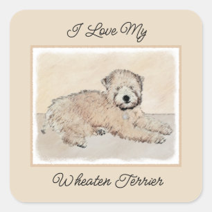 Sticker Carré Revêtu doux Roue Peinture Terrier Art original