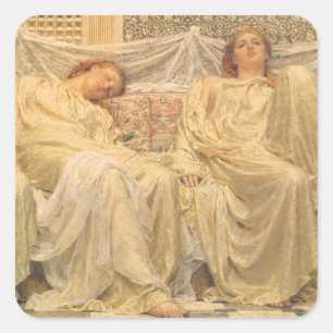 Sticker Carré Rêveurs par Albert Joseph Moore, Art victorien