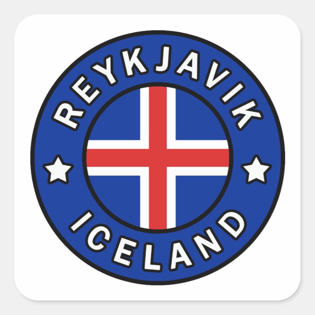 Sticker Carré Reykjavik Islande (Devant)