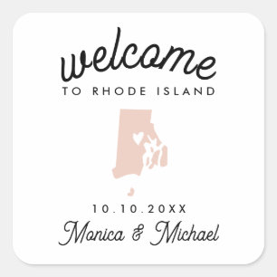 Sticker Carré RHODE ISLAND Destination Mariage N'IMPORTE QUELLE