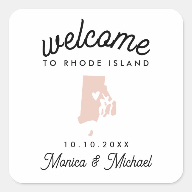 Sticker Carré RHODE ISLAND Destination Mariage N'IMPORTE QUELLE  (Devant)