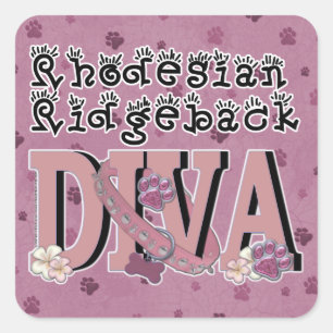 Sticker Carré Rhodesian Ridgeback DIVA