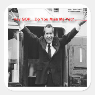 Sticker Carré Richard Nixon "Miss Me Pourtant ?" Drôle cadeaux &