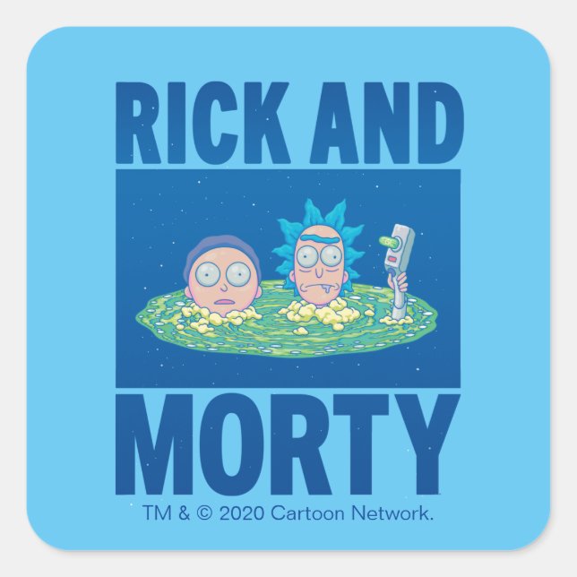 Sticker Carré RICK ET MORTY™ | Parcourir le portail (Devant)