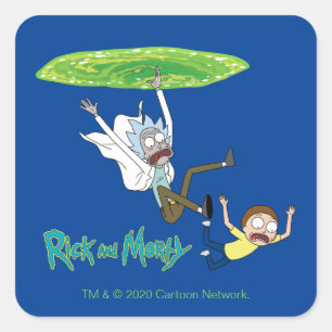 Sticker Carré RICK ET MORTY™   Sortie du portail