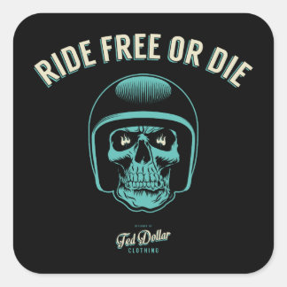 Sticker Carré Ride Free or Die