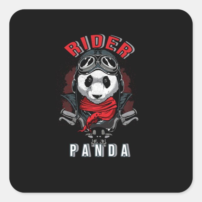 Sticker Carré Rider Panda (Devant)