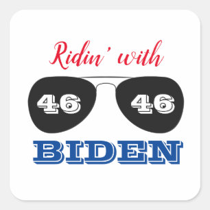 Sticker Carré Ridin' avec Lunettes de soleil Biden 46 Aviator