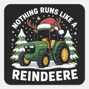 Sticker Carré Rien ne fonctionne comme un tracteur de Noël Reind