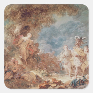 Sticker Carré Rinaldo dans les jardins d'Armida