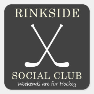 Sticker Carré Rinkside Social Club : Week-ends pour Hockey Mom M