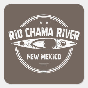 Sticker Carré Rio Chama River Nouveau Mexique Kayak