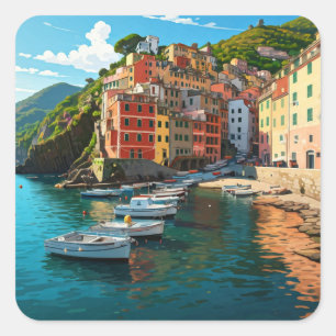 Sticker Carré Riomaggiore, Cinqua Terra