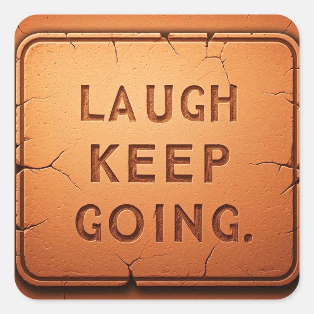 Sticker Carré Rire Continuer (Devant)