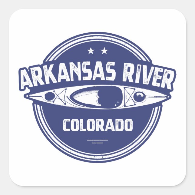 Sticker Carré Rivière Arkansas, Colorado (Devant)