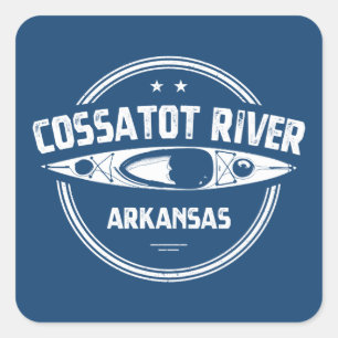 Sticker Carré Rivière Cossatot Arkansas Kayak