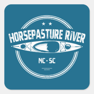 Sticker Carré Rivière Horsepasture Caroline du Nord Kayak