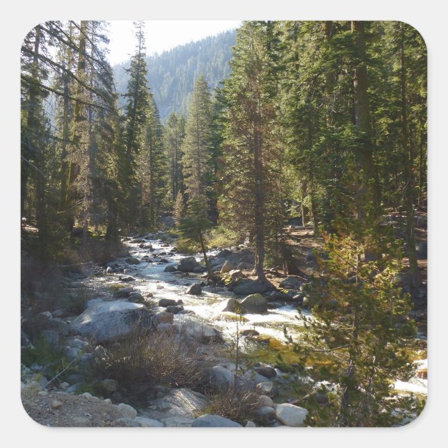 Sticker Carré Rivière Kaweah dans le parc national de Sequoia (Devant)