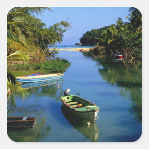 Sticker Carré Rivière pittoresque près d'Ocho Rios en Jamaïque