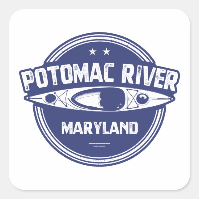 Sticker Carré Rivière Potomac, Maryland (Devant)