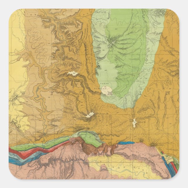 Sticker Carré Rivière verte du chemin de fer Union Pacific (Devant)