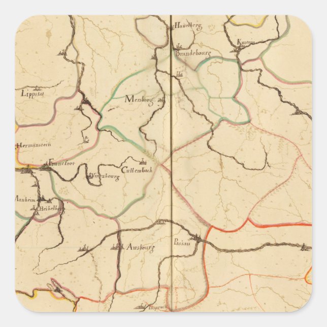 Sticker Carré Rivières et Vallées d'Allemagne (Devant)