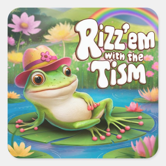 Sticker Carré Rizz'em avec le tam, le tam (Devant)