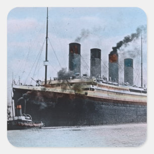 Sticker Carré RMS Titanic Belfast Irlande Vintage