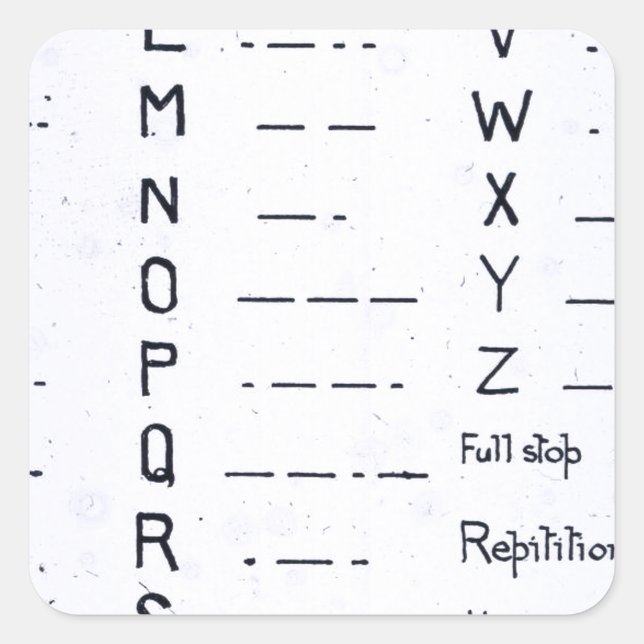 Sticker Carré RMS Titanic Morse Code Vintage S.O.S. (Devant)