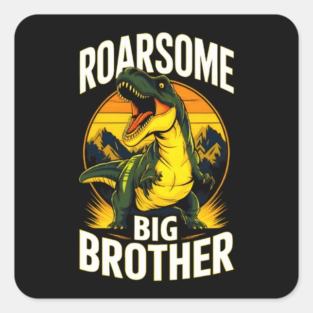 Sticker Carré Roarsome Dinosaur Big Brother (Devant)