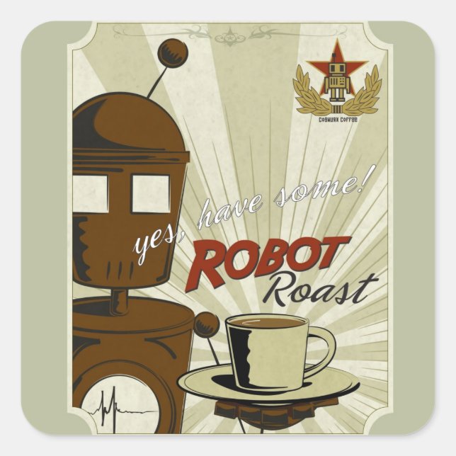 Sticker Carré Roast Robot (Devant)