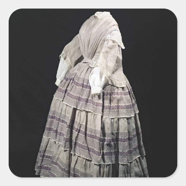 Sticker Carré Robe Crinoline, 1850-60 (Devant)