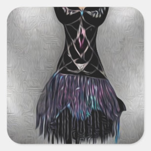 Sticker Carré Robe en papier peint foncé